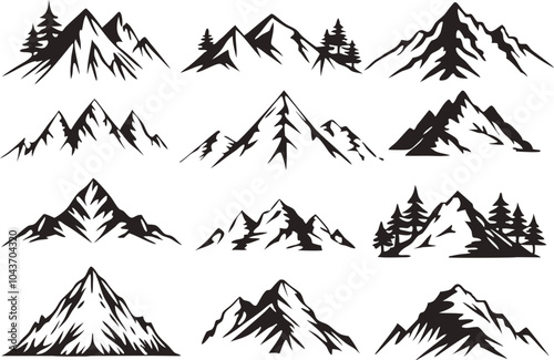 Silhouette mountain vector illustration