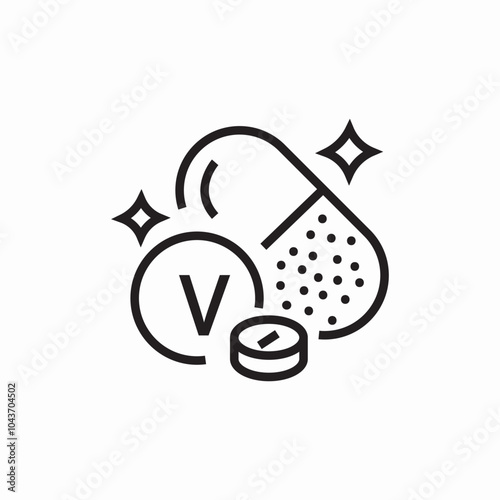 vitamin tablets icon sign vector