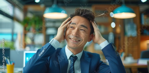 Smiling Businessman With Glasses In Modern Office During Daytime
