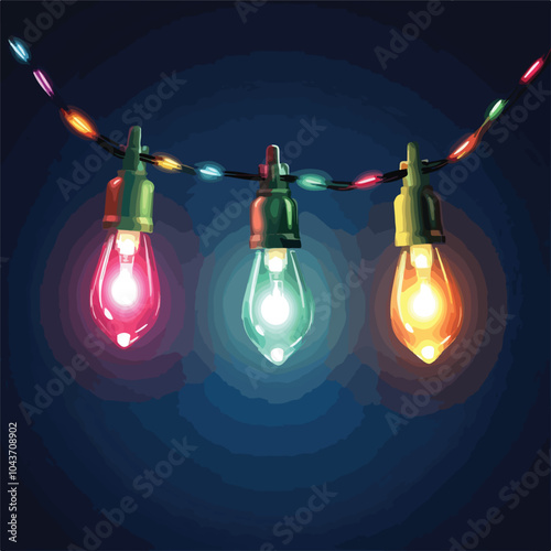 Realistic Christmas Lights Isolated Design Element