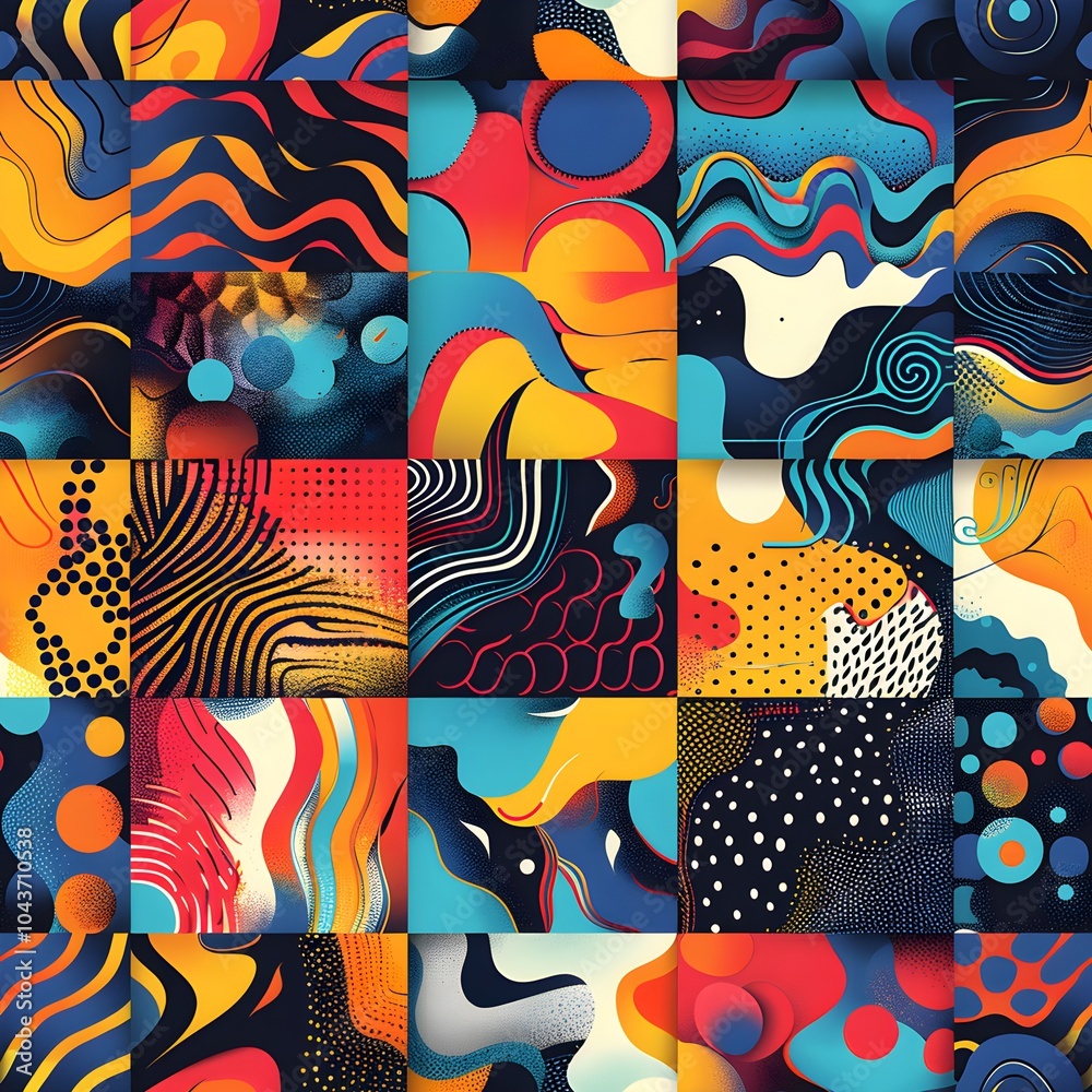 Obraz premium Unique Seamless Abstract Patterns in Vibrant Colors.