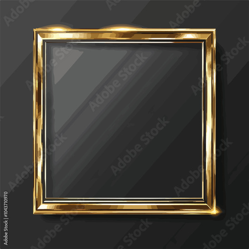 Elegant Gold Glowing Vintage Frame with Shadows