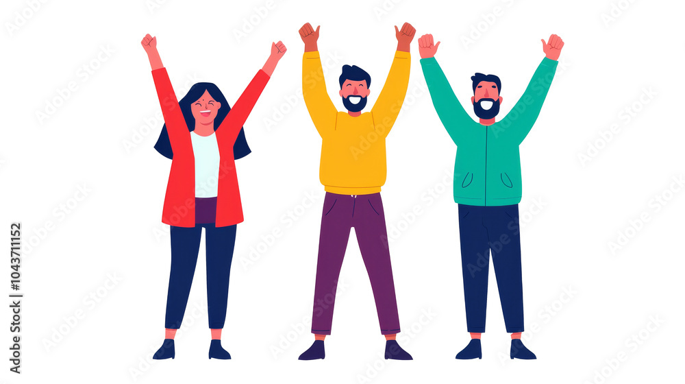 Fototapeta premium Happy Diverse Team Celebrating Success.
