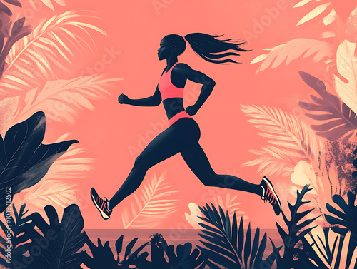 Fitness endurance running workout illustration photo