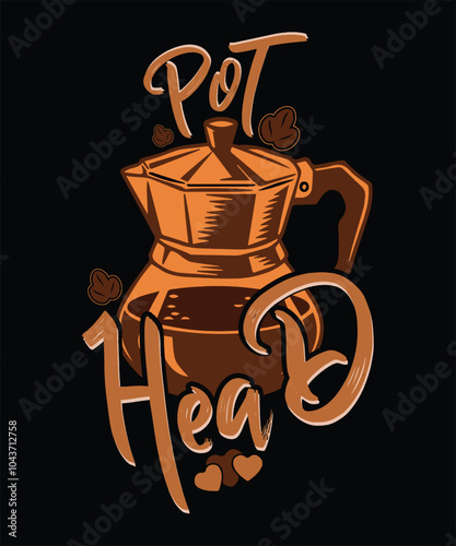 Pot Head barista Coffee Lover T Shirt Design, Funny Barista Graphic vector