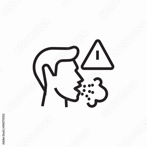 cough warning icon sign vector