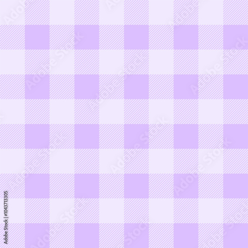 Buffalo plaid with twill weave repeat pattern.Gingham seamless pattern in purple.Checkered tartan Geometric graphic vector illustration background design for fabric and prints.
