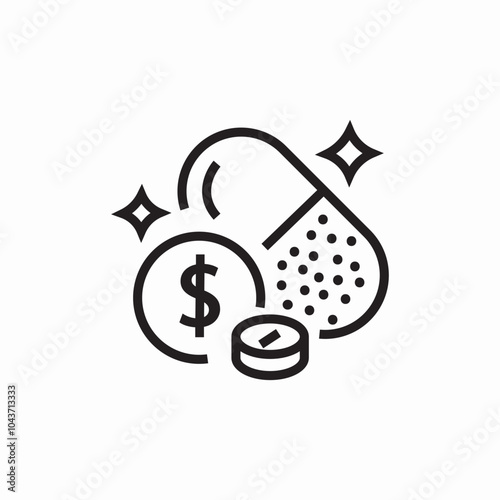 drug payment icon sign vector