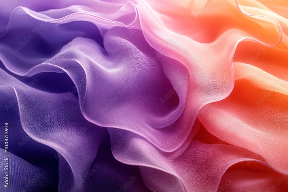Abstract Purple and Orange Silk Fabric Abstract Purple and Orange Silk Fabric