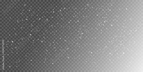 White snowflakes fly in the air. Snow blizzard, Snowflakes, snowfall. Snow png. Snow flakes. Christmas Designs. Vector illustration