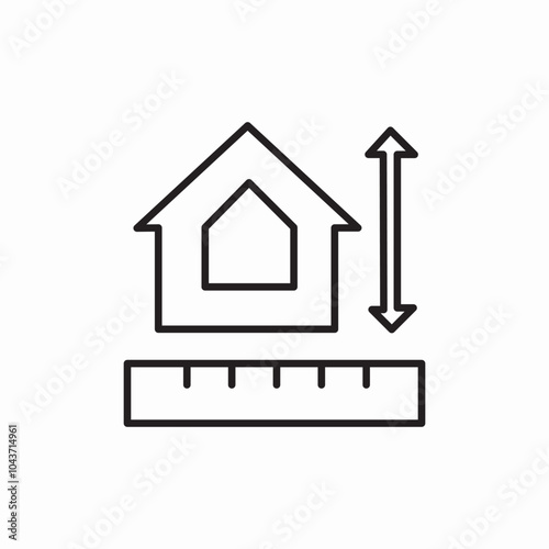 house measurement icon sign vector