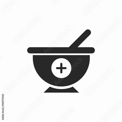 medicine bowl icon sign vector