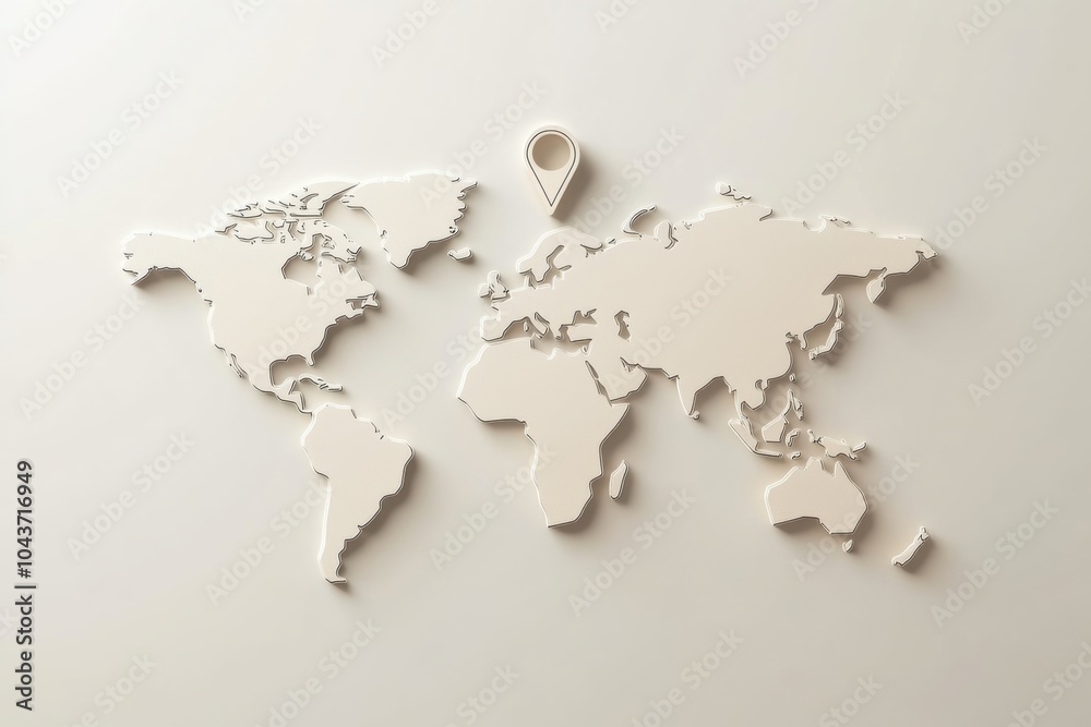 A world map displays key travel destinations marked with pins, highlighting popular locations across continents for exploration. Generative AI A world map displays key travel destinations marked with pins, highlighting popular locations across continents for exploration. Generative AI