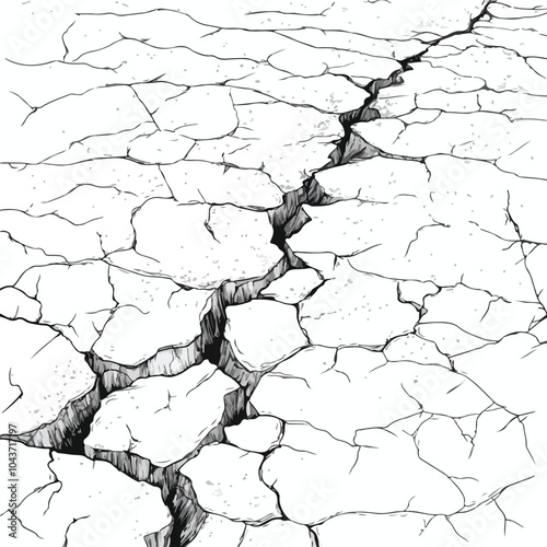 Cracked Ground Sketch Texture Background