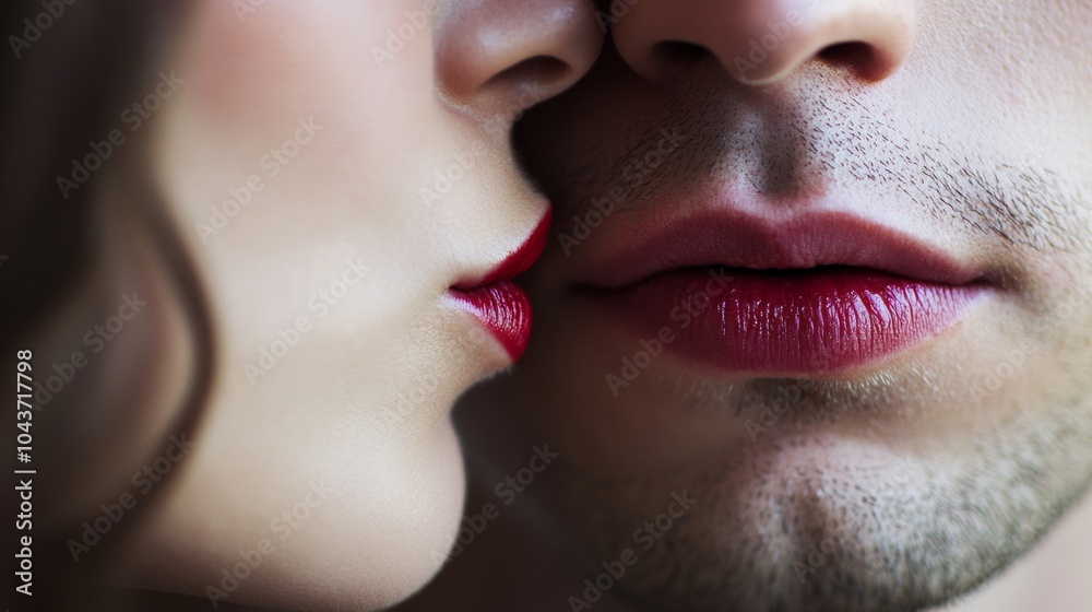 Obraz premium closeup couple with lips close