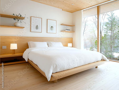 Discover tranquility creating an ecofriendly bedroom oasis with bamboo furniture for a sustainable lifestyle photo