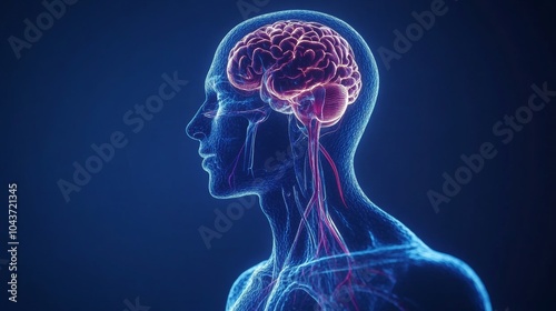 Human Brain and Neural Pathways 3D Illustration