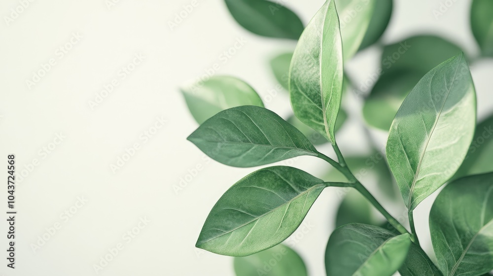Aesthetic green plant showcased in close up against a clean white background rendered with photorealistic detail for a strikingly realistic representation Aesthetic green plant showcased in close up against a clean white background rendered with photorealistic detail for a strikingly realistic representation