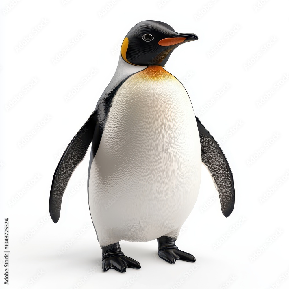 Fototapeta premium Penguin, white isolate background