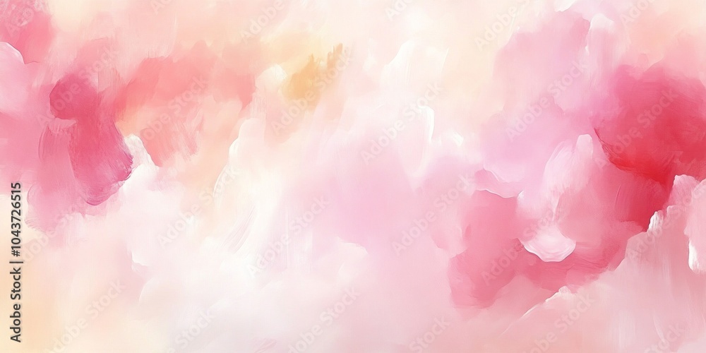 Fototapeta premium Elegant pastel pink clouds seamlessly blend into a soft beige background creating a tranquil atmosphere