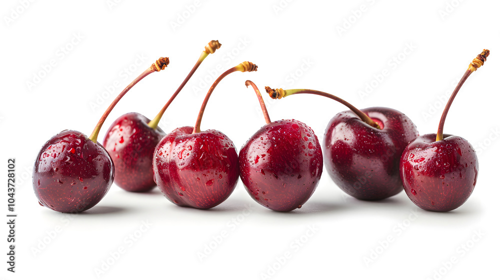 red cherries isolated on white background red cherries isolated on white background