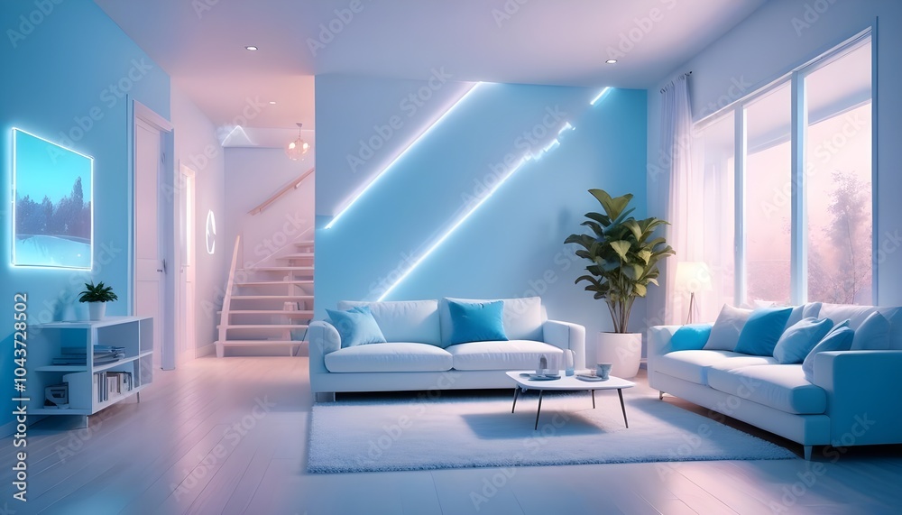 Illustration of the living room interior Illustration of the living room interior