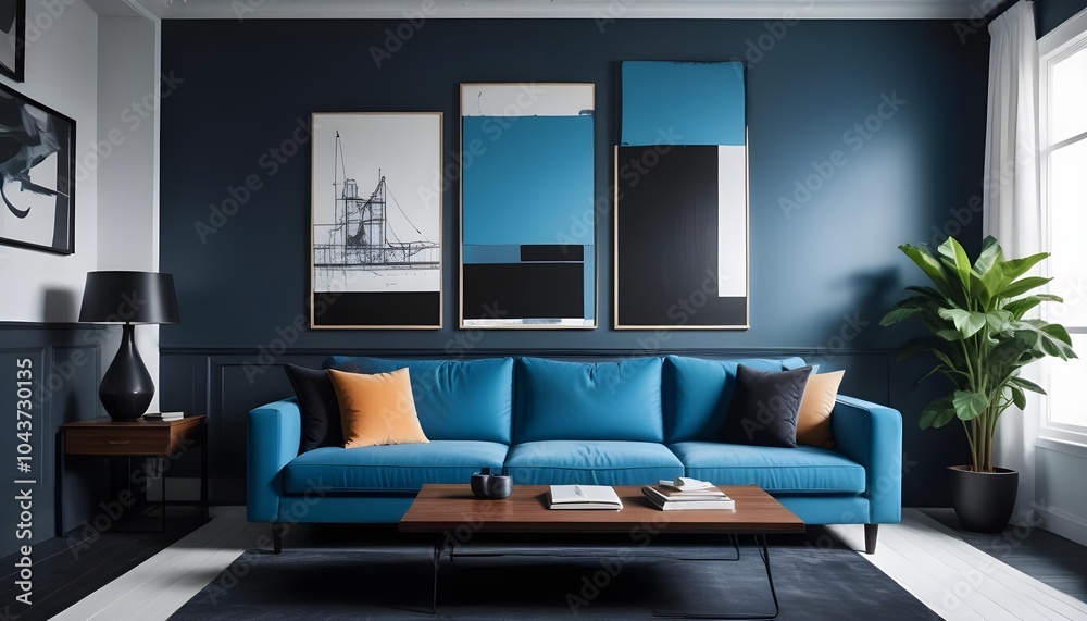Illustration of the living room interior Illustration of the living room interior