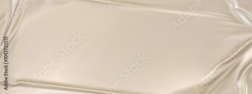 Taupe beige silk satin luxury background. Taupe elegant background with space for design. Draped fabric Flat lay, Template, cover, header, Wide banner. panoramic view. 3D vector illustration.