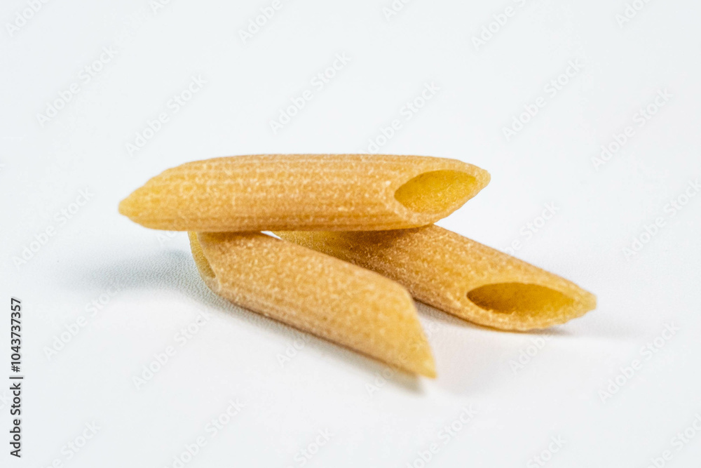 Close Up of Three Penne Pasta Close Up of Three Penne Pasta