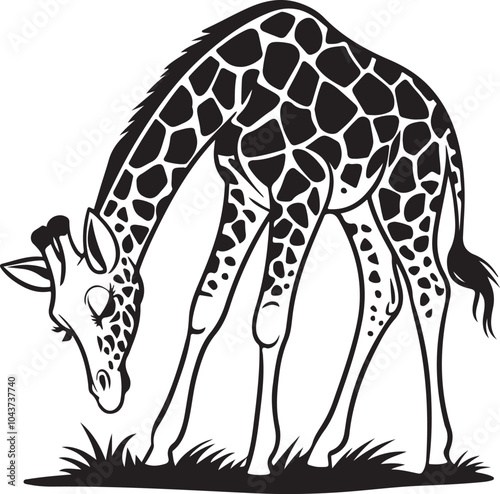 A safari illustration of a cute giraff vector .