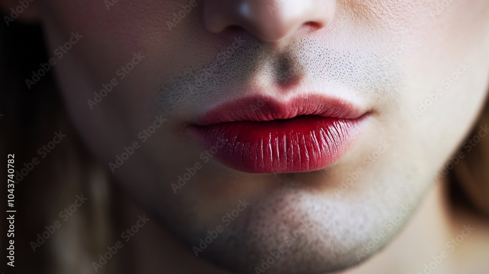 Fototapeta premium closeup couple with lips close