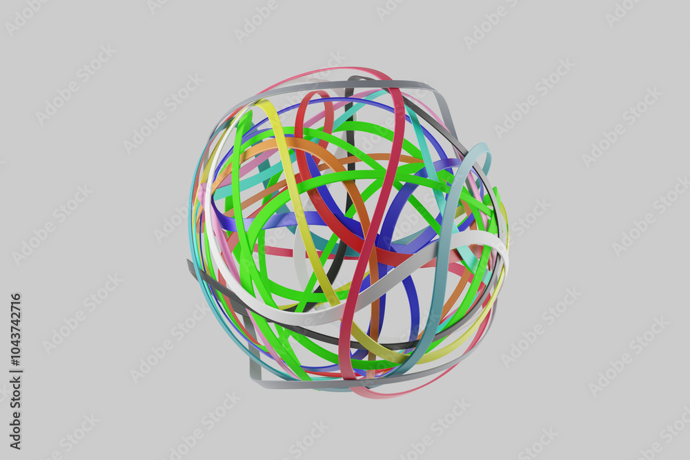 3D rendering abstract circles lines background 3D rendering abstract circles lines background