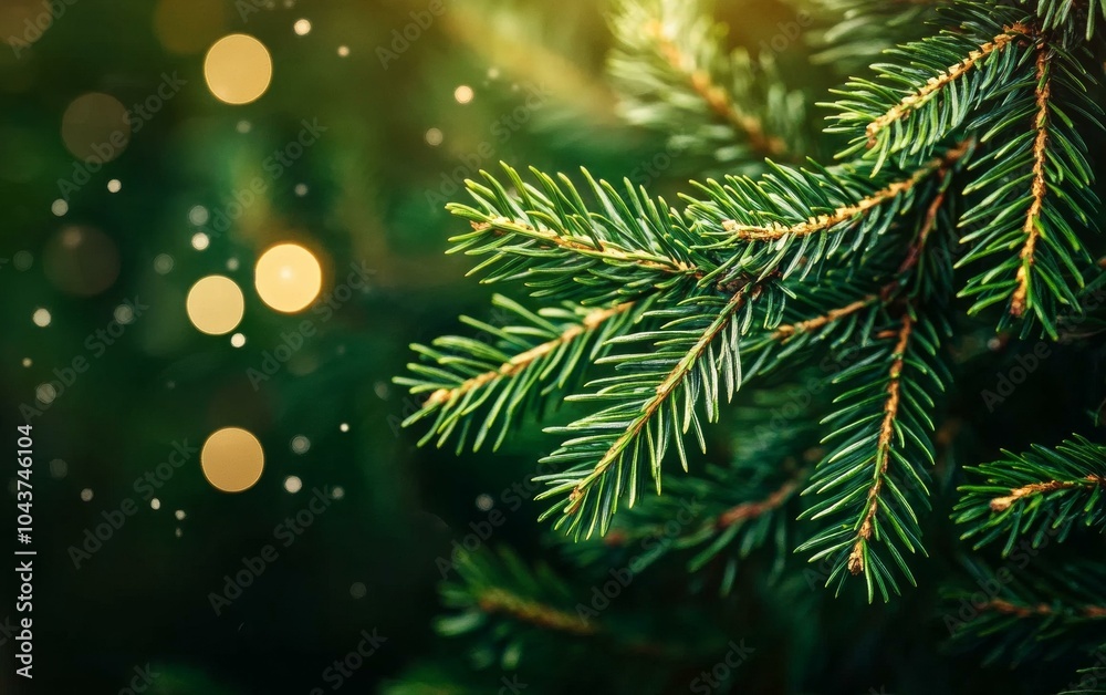 Obraz premium Sunlit pine tree in close-up