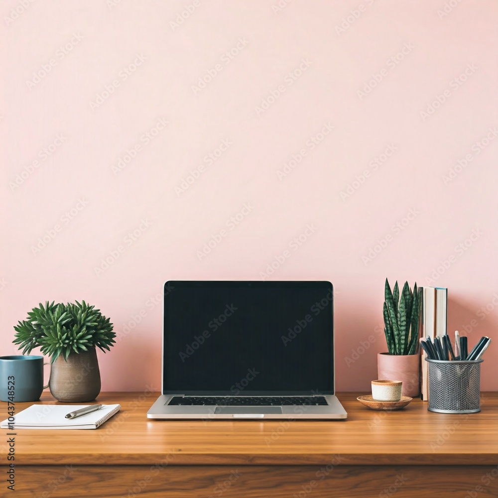 laptop on the table laptop on the table