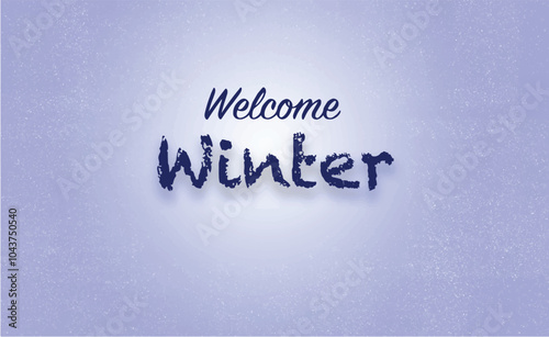 Illustration shows "Welcome the winter season with frosty vibes. Enjoy cozy moments, chilly weather, and magical snowfall with our winter designs."