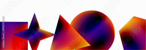 Fluid color geometric shapes abstract background. Vector Illustration For Wallpaper, Banner, Background, Card, Book Illustration, landing page