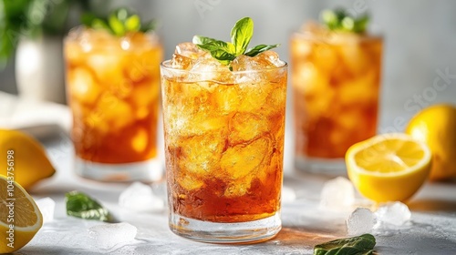 arnold palmer cocktail elegantly presented on a clean white background showcasing the refreshing blend of iced tea and lemonade inviting viewers to enjoy a perfect summer drink