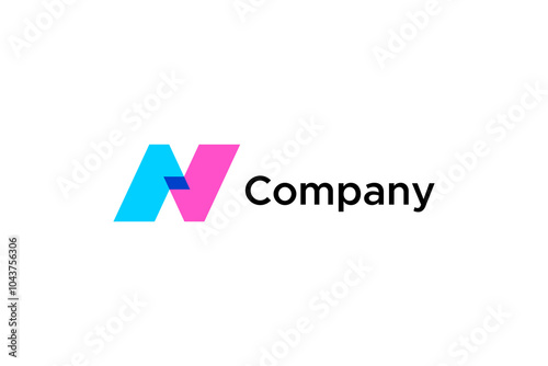 Initial Letter N Logo. Geometric N Letter With Dual Color Isolated On White Background. Flat Vector Logo Design Template Element Usable For Branding Identity Logos. Free Download Initial Letter N Logo. Geometric N Letter With Dual Color Isolated On White Background. Flat Vector Logo Design Template Element Usable For Branding Identity Logos. - GFXLoad