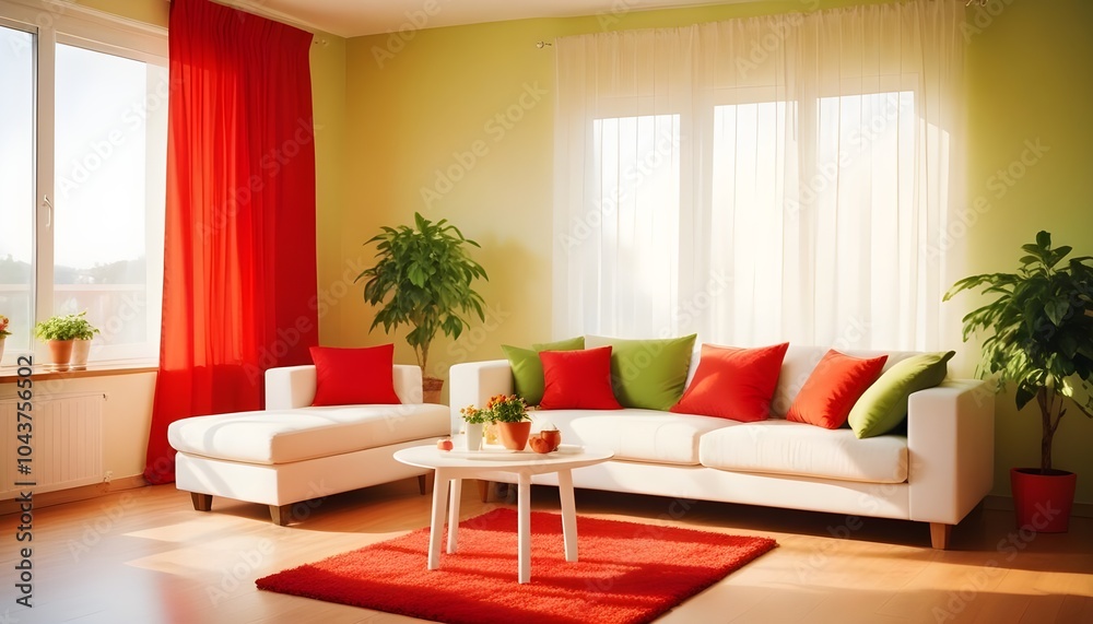 Illustration of the living room interior Illustration of the living room interior