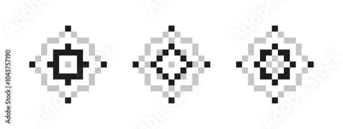 Pixelated target and aim icons for video games