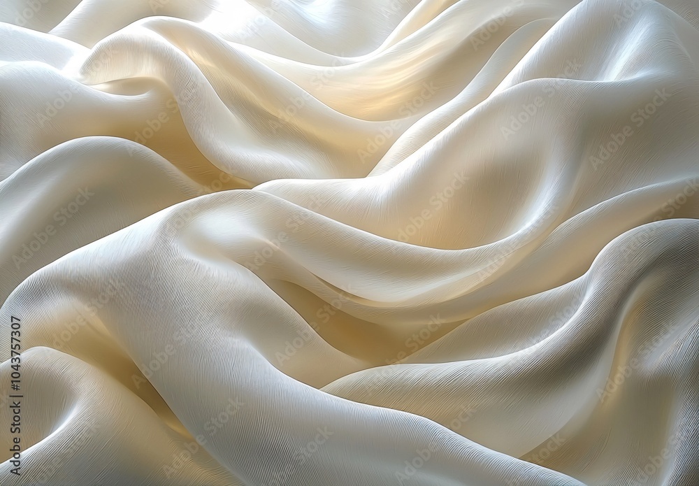 Obraz premium Luxurious golden silk fabric accentuates Christmas elegance, perfect for holiday cards, invitations, or seasonal advertising. A warm, refined canvas for festive designs.