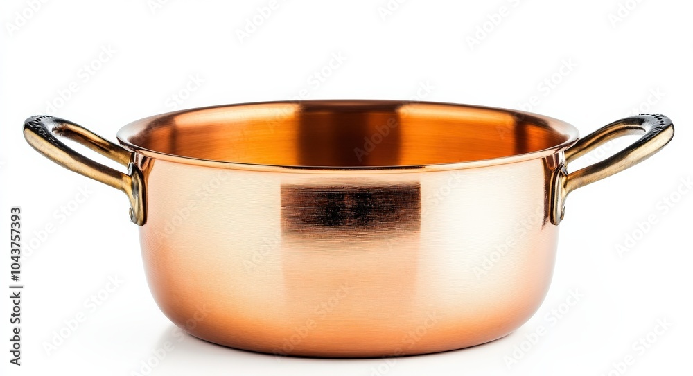 Copper Pot. Isolated Clean Kitchen Utensil for Cooking on White Background Copper Pot. Isolated Clean Kitchen Utensil for Cooking on White Background
