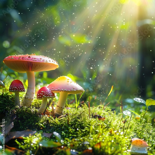 Wallpaper Mural mushrooms in the forest Torontodigital.ca