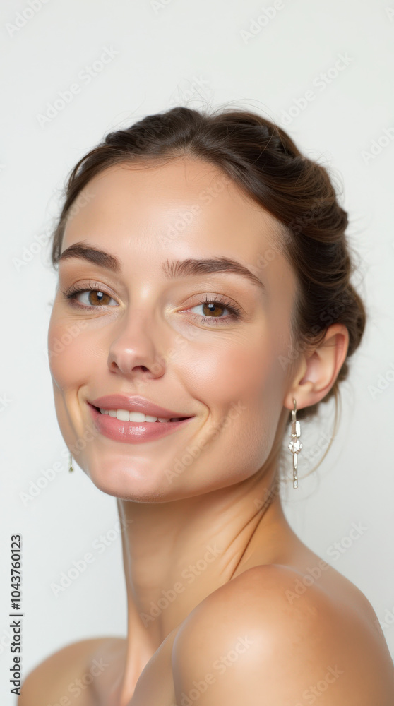 Beautiful Female Model Showcasing Natural Beauty and Flawless Skin in Fashion and Beauty Portrait - Perfect for Skincare, Cosmetics, and Lifestyle Advertising Beautiful Female Model Showcasing Natural Beauty and Flawless Skin in Fashion and Beauty Portrait - Perfect for Skincare, Cosmetics, and Lifestyle Advertising