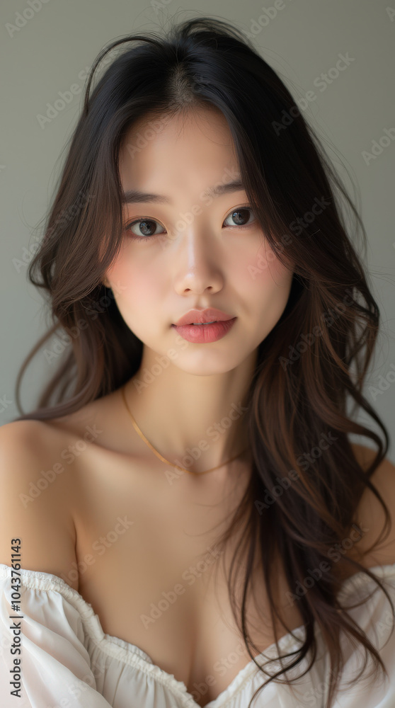 Elegant Asian Beauty Model in Natural Pose for Photography | Glamorous Fashion, Skincare, and Lingerie Shoot Elegant Asian Beauty Model in Natural Pose for Photography | Glamorous Fashion, Skincare, and Lingerie Shoot