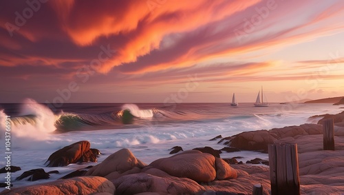 Beautiful sea coast wallpaper with golden beaches and rolling ocean tides