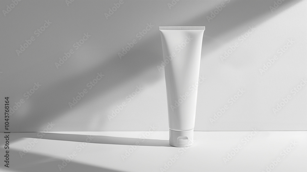 Minimalist White Tube with Flip-Top Cap in Soft Lighting Minimalist White Tube with Flip-Top Cap in Soft Lighting