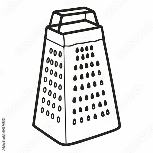 Simple Hand Drawn Box Cheese Grater Illustration for Kitchen and Cooking Designs