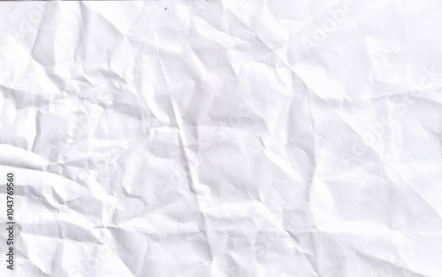 White clean crumpled paper background. Horizontal crumpled empty paper template for posters and banners. Vector illustration