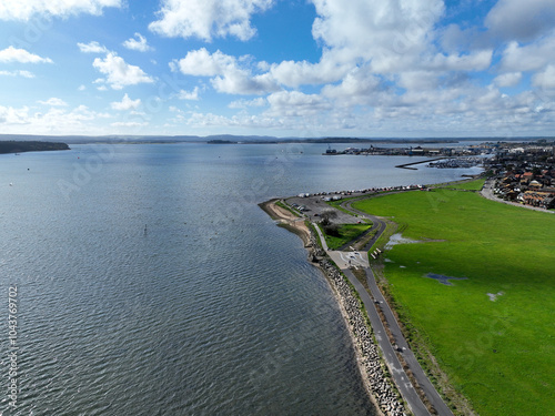 aerial view of the Baiter area of Poole on the edge of Poole Harbour